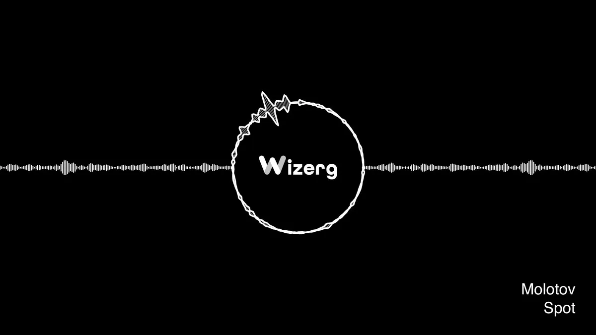 Fotograma del spot de Molotov: una onda de audio y el logotipo de Wizerg